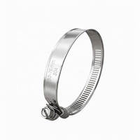 Mini-collier de serrage américain 8 mm en acier inoxydable 304 perforé à vis sans fin, clip de tuyau compact pour ligne de frein et de vide de véhicule