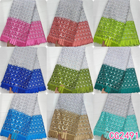 Vente en gros de tissu de dentelle guipure de haute qualité pour fête tissu de dentelle guipure fleur tissu de dentelle africaine avec paillettes