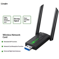 Adaptador de Red Inalámbrico USB Gigabit AC de Doble Banda de 5 GHz y 1300 Mbps, Receptor y Transmisor Wi-Fi con Antena Externa, Sin Controladores, en Stock