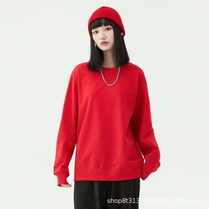 Cuello redondo, rojo brillante, BYW3001 [talla asiática]
