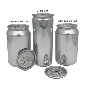Lata de bebidas, contenedor de aluminio para alimentos con tapa de fácil apertura, latas de aluminio para refrescos, lata de cerveza de aluminio delgada de 330ml