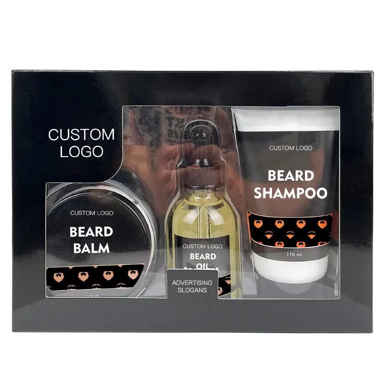 Private Label Men Skin Care Set Natural Organic Shampoo Beard Oil Moisturizing Beard Balm Men's Skin Care Products