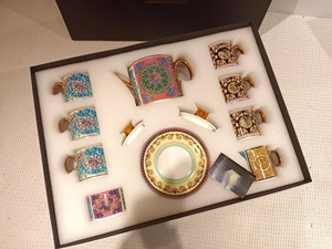 ชุดน้ำชาเซรามิกหรูหราขายดี 11 ชิ้น และ 15 ชิ้น พร้อมหูจับสีทอง ถ้วยกาแฟโบนไชน่า - Product Image 5