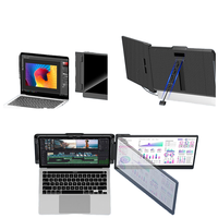 Extensor de Pantalla para Portátil, Monitor de 14 Pulgadas, IPS 1080P 60Hz 16:9, Tipo-C/USB-A, Altavoz Integrado, Compatible con Windows y Mac, para Negocios