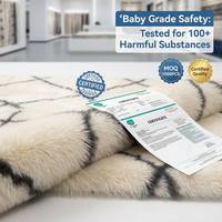 Alfombra Moderna de Pelo Largo y Extra Grueso, 100% Poliéster, Certificada Oeko-Tex Clase 1, para Sala de Estar, Apta para Niños y Mascotas, Antideslizante y Absorbente