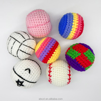 Ballons de jonglage Hacky Sack créatifs et modernes, faits à la main en tricot et crochet, ballons de jeu au pied, objets décoratifs