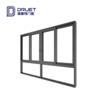 NFRC AS2047 Normes NOA Fenêtre coulissante à coupure thermique en aluminium personnalisée Double vitrage Fenêtres coulissantes en verre