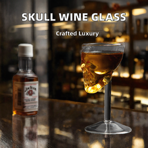 Copas de Vino de Lujo con Diseño de <span class=keywords><strong>Calavera</strong></span>, Hechas a Mano, para Cócteles, Eventos de Halloween, Bares y Bebidas, Venta al Por Mayor de Fábrica - Product Image 1