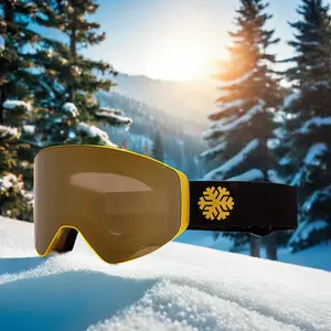 Gafas de esquí antiniebla de doble capa para hombre y mujer, anteojos magnéticos para Snowboard, deportes al aire libre, esquí, novedad