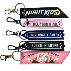 Wholesale Personalized <b>Custom</b> Design Embroidered Woven <b>Key</b> Fabric Embroidery Keychain Printing Keychains Jet Tag With Logo - Product Image 1