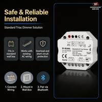 100~240VAC 1CH*1.5A y Controlador de Intensidad Triac RF Push AC S1-B(WB) (Aplicación Tuya)