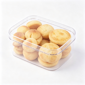 Boîte en plastique PS rigide transparente attrayante avec couvercle assorti pour tiramisu, mousse, gâteau, biscuit, pâtisserie aux fruits, dessert, emballage à emporter - Product Image 2