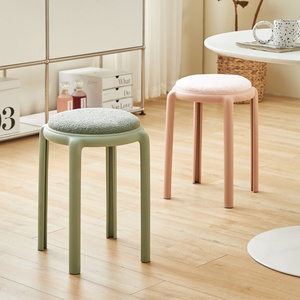 Tabouret haut en plastique épaissi pour adultes, empilable, durable, pour usage domestique <span class=keywords><strong>et</strong></span> commercial, design moderne, banc de salle à manger - Product Image 5
