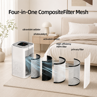 Penjernih Udara WiFi Portabel untuk Kamar Tidur Ruangan Kecil Filter HEPA H13 H14 Sensor PM 2.5 Kontrol Aplikasi Pintar