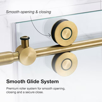 Porte de douche coulissante en verre trempé sans cadre, en acier inoxydable, certifiée CE/GS/WATER, design moderne anti-débordement, écologique, durable