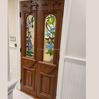 Ventana Decorativa de Vidrio con Diseño de Vitral, Iluminación para Puerta, Duradera, de 5 mm, Personalizada para un Estilo Europeo, Hecha a Mano, Doble