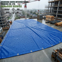 Bâche en PVC 6'x8' imperméable, anti-UV, résistante aux déchirures, avec bords thermosoudés et œillets métalliques pour couverture de chantier, toiture et échafaudage
