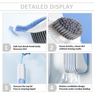 <span class=keywords><strong>Brosse</strong></span> WC murale 360° en forme de baleine, <span class=keywords><strong>brosse</strong></span> de nettoyage <span class=keywords><strong>à</strong></span> 360° avec tête en silicone et trou de suspension - Product Image 4
