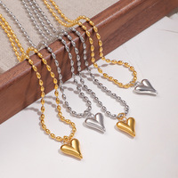 Collier YF8291, design de niche, mode élégante à la française, pendentif en forme de cœur, perles de riz, plaqué or 18 carats, acier inoxydable imperméable