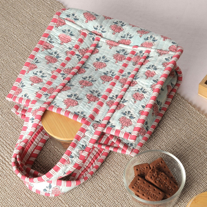 批发定制印花彩色棉绗缝手提包女式柔软便携手提包 - Product Image 4