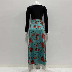 Nuevo Vestido Maxi de Verano para Mujer, Estampado Floral, Cintura Alta, Lavable, Manga Corta, Talla Grande - Product Image 3