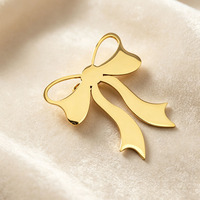 Broches de revers en acier inoxydable doré pour femmes, minimalistes, géométriques, papillon, fleur, animal, accessoires de décoration pour les vacances, vente en gros