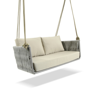 Morden Double Egg Chair Columpio <span class=keywords><strong>colgante</strong></span> de cuerda para interiores y exteriores con cojín de metal para dormitorio y parque - Product Image 1