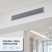 Diffuseur d'air double déflection linéaire pour plafond/mur, en aluminium et plastique ABS, à économie d'énergie, réglable pour CVC