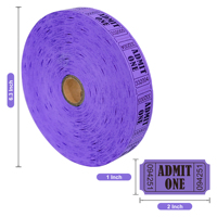 Étiquettes numérotées violettes haute visibilité, billets détachables 1x2 pouces, 2000 pièces pour le contrôle des foules et les événements spéciaux