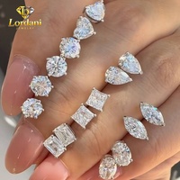 Серьги-пусеты с круглыми лабораторными бриллиантами, 0.50-5.00 карат общим весом, с закручивающимся креплением, в стиле принцесса, подарки на годовщину