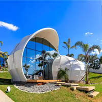 Maison de villégiature de luxe hôtel glamping tente coquillage tente d'escargot extérieure pour camping maisons préfabriquées séjour confortable