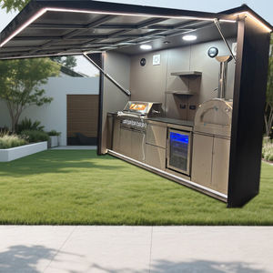 Hangar refermable intelligent personnalisé pour bar de jardin BBQ grill ensemble d'armoires de cuisine extérieures avec évier réfrigérateur <span class=keywords><strong>four</strong></span> à pizza haut-parleur - Product Image 1