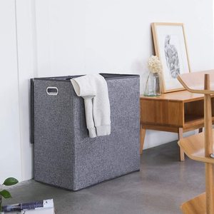 Đôi có thể gập lại giặt Hamper với vải lót ráp hình chữ nhật quần áo giỏ thiết kế chức năng - Product Image 2