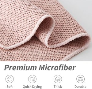 Chiffons en microfibre à séchage rapide, tissage gaufré, non pelucheux, pour la cuisine, le nettoyage des verres, absorbants, serviettes de cuisine en microfibre gaufré - Product Image 5