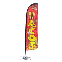 Drapeau publicitaire de plage en aluminium personnalisable avec logo, imprimé numériquement en polyester, pour extérieur