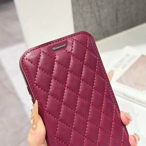 Étui portefeuille à rabat en cuir PU avec grille, fentes pour cartes, fermeture magnétique pour <span class=keywords><strong>iPhone</strong></span> 12 <span class=keywords><strong>13</strong></span> 14 15 16 17 18 <span class=keywords><strong>Pro</strong></span> <span class=keywords><strong>Max</strong></span>, compatible charge sans fil, <span class=keywords><strong>coque</strong></span> antichoc - Product Image 2