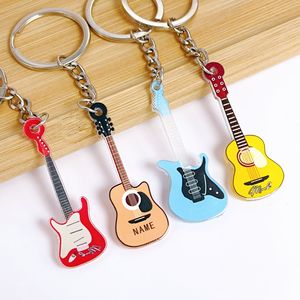 Regalo creativo personalizado Kawaii doble cara impreso guitarra colgante Rock Mini violín instrumento acrílico llavero - Product Image 1