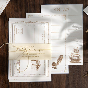 1 Set nella busta di carta Set lettere da lontano serie manuale materiale messaggio decorazione di fondo europeo - Product Image 3