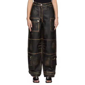 Hot Sale New Autumn Pants Custom Street Multi-Pocket <strong>DenimPants</strong> for Ladies Acid Washed Faded Cargo Baggy Pants for Girls - Product Image 1