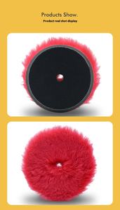 Style japonais 100% laine rouge double <span class=keywords><strong>action</strong></span> polisseuse ponceuse <span class=keywords><strong>voiture</strong></span> tampon de polissage compatible éponge - Product Image 2