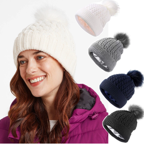 <span class=keywords><strong>Bonnet</strong></span> à <span class=keywords><strong>pompon</strong></span> détachable d'hiver pour hommes et femmes <span class=keywords><strong>avec</strong></span> <span class=keywords><strong>bonnet</strong></span> en tricot fileté <span class=keywords><strong>avec</strong></span> doublure en satin <span class=keywords><strong>Bonnet</strong></span> à <span class=keywords><strong>pompon</strong></span> - Product Image 1