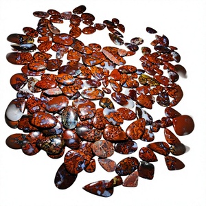 FAIJAN GEMS - Gema de Jaspe Brecciated Natural Genuina, Roja y Negra, en Todas las Formas, Cabujón Suave para Joyería y Fabricación de Colgantes - Product Image 1