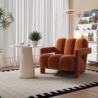 Fauteuil de salon moderne en tissu de style crème, design nordique, pour salon, hôtel, espace de repos, salon de beauté