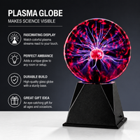 Boule de plasma sphérique attrayante, lumière ambiante, vente en gros, lampe à plasma pour cadeau de vacances, événement d'Halloween