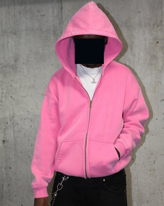 Sweat à capuche Streetwear personnalisé de haute qualité, sweat à capuche vierge avec fermeture éclair vintage double couche et lavage à l'acide, délavé au soleil, sweats à capuche avec poches dégradées - Product Image 3