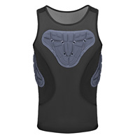 Gilet de compression à 4 protections anti-choc pour adulte, protection 3D en mousse pour la poitrine, la colonne vertébrale et la taille, extensible dans 4 directions, respirant, maillot de sport OEM