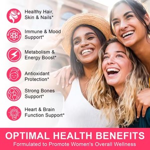 Suplemento de Gomas Multivitamínicas para Mulheres Complexo de Vitaminas com Biotina + Zinco + Vitaminas B6, B12, C, D e E - Product Image 6