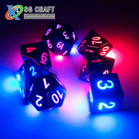 Nouveau jeu de 7 pièces haut de gamme, polyédriques Rpg Led 10Mm, dés vierges, jeu de société plus léger, dés électroniques avec dés