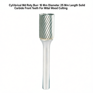 Fraise rotative cylindrique Ttake Md, diamètre 16 mm, longueur 25 mm, en carbure monobloc, à dents avant pour la découpe du métal et du bois - Product Image 2