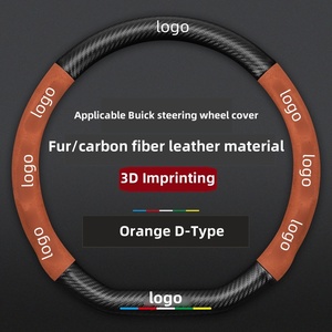 Accessoires automobiles de concepteur de Guangdong Couvre-volant en <span class=keywords><strong>cuir</strong></span> et fourrure avec logo personnalisé - Product Image 6